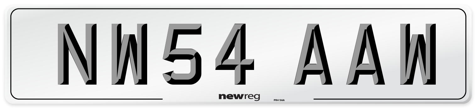 NW54 AAW Number Plate from New Reg